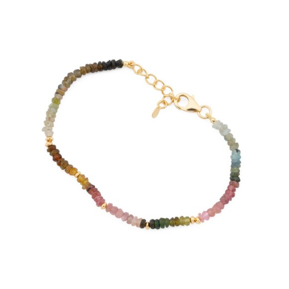 SHAANTI JEWELSIndia 18kt Gold Plated Sterling Silver Tourmaline Bracelet